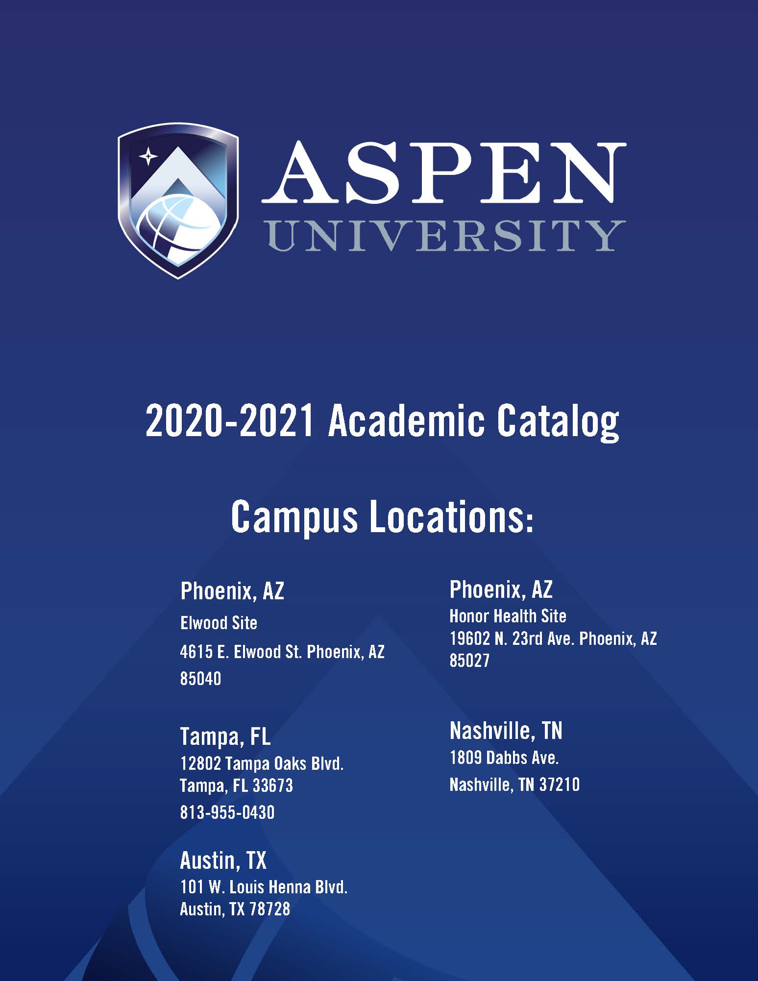 Aspen University - SmartCatalog Www.academiccatalog.com